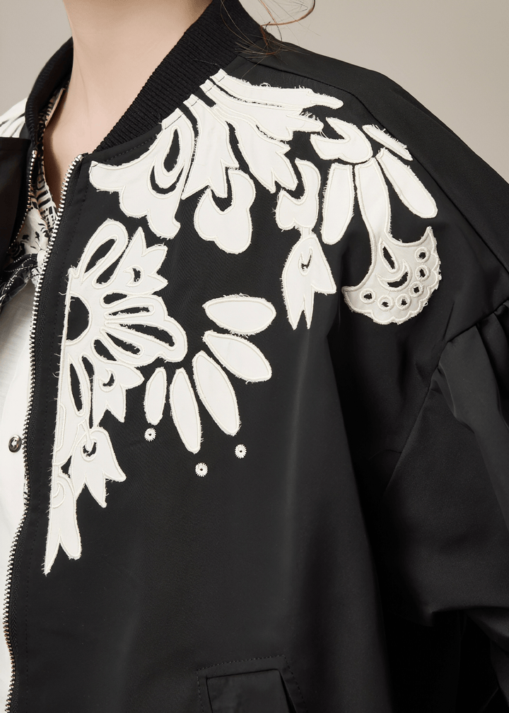 BOTANICAL EMBROIDERED BOMBER JACKET - Vera Lumina