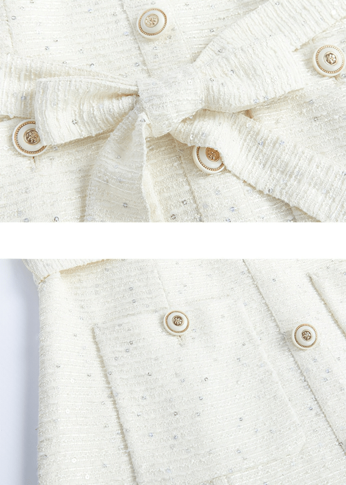 BOUCLÉ BELTED SHIRT DRESS - Vera Lumina