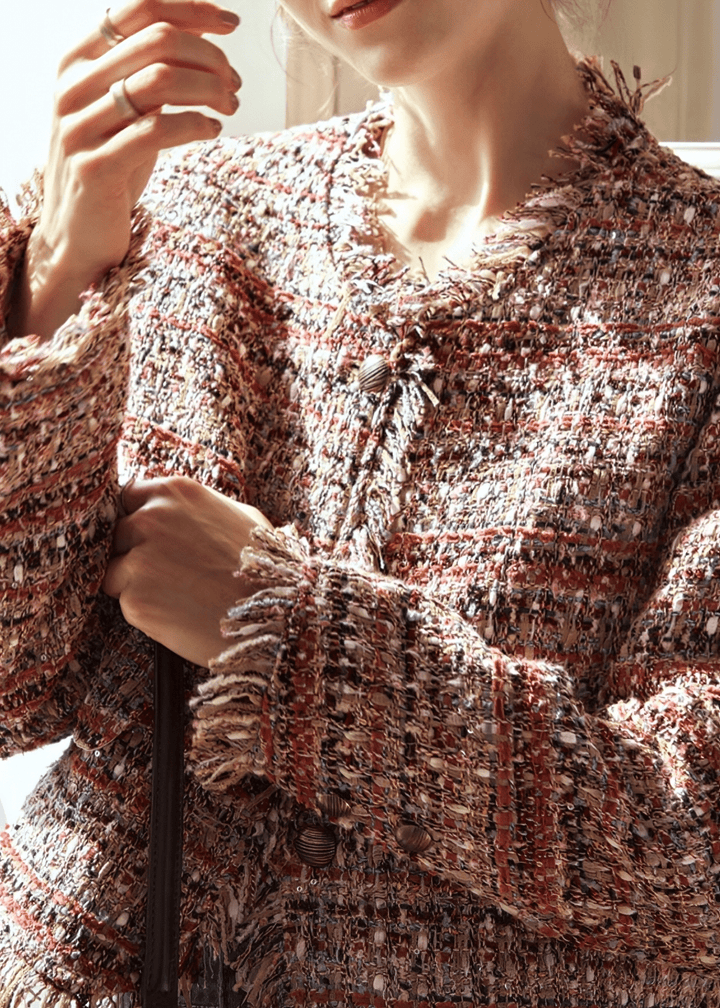 BOUCLÉ FRAYED EDGE JACKET - Vera Lumina
