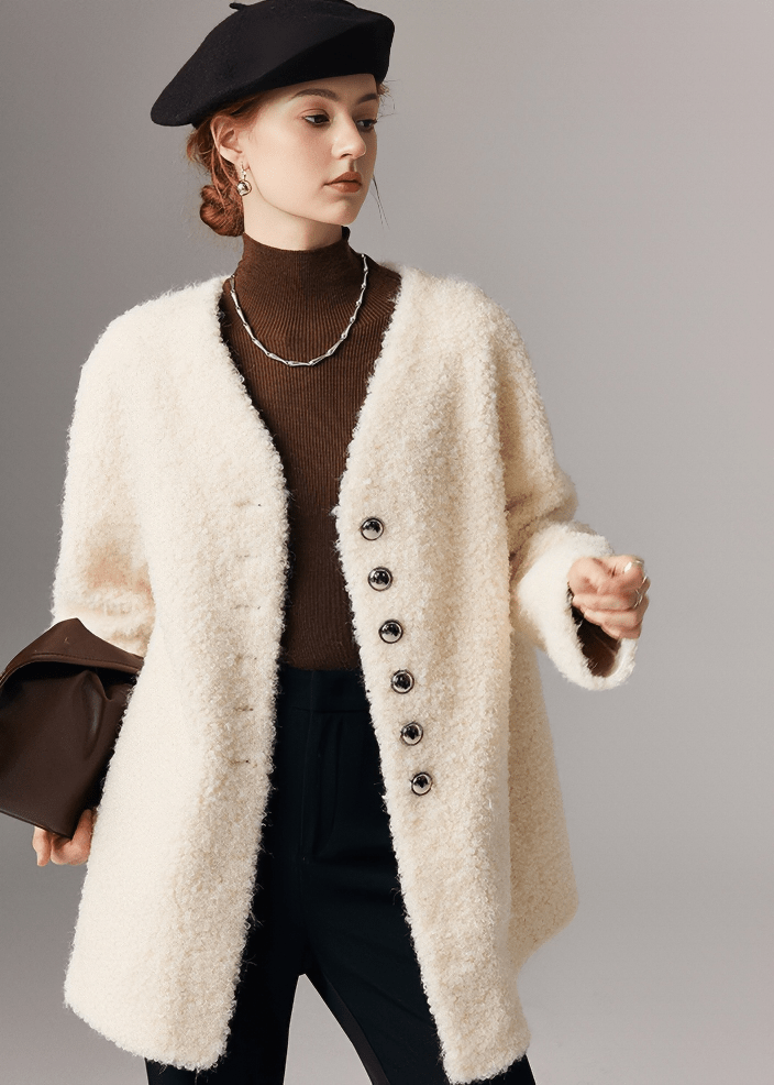 BOUCLE KNIT COAT - Vera Lumina
