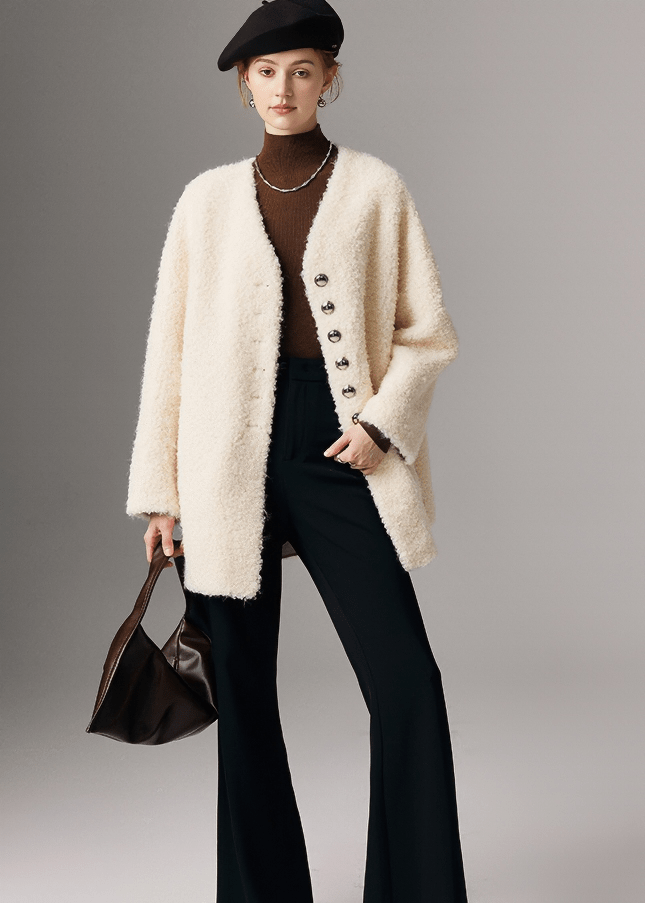 BOUCLE KNIT COAT - Vera Lumina