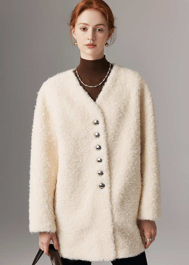 BOUCLE KNIT COAT - Vera Lumina