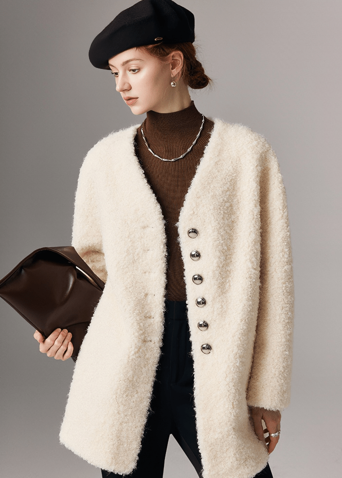 BOUCLE KNIT COAT - Vera Lumina