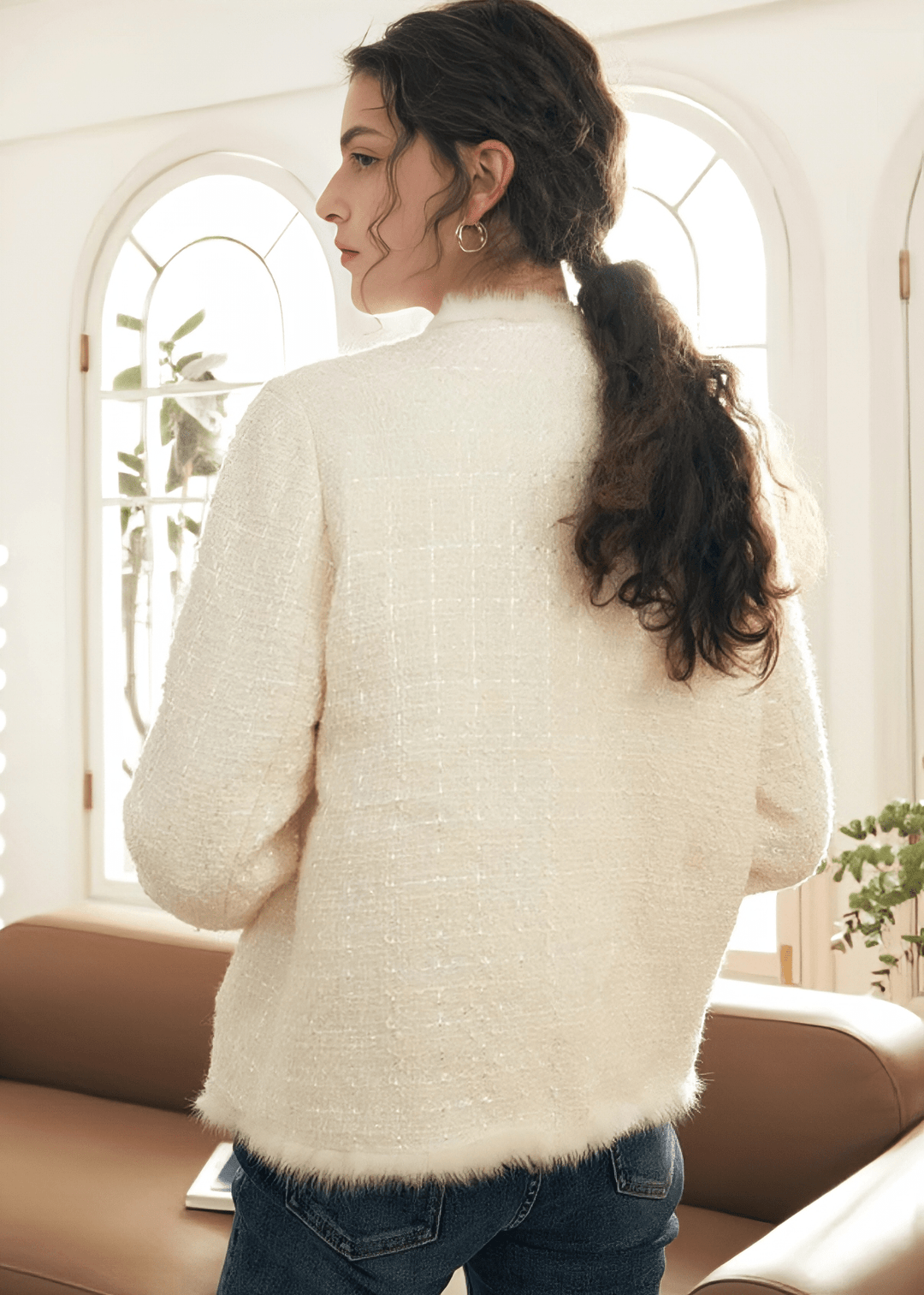 BOUCLÉ TEXTURED TWEED JACKET - Vera Lumina