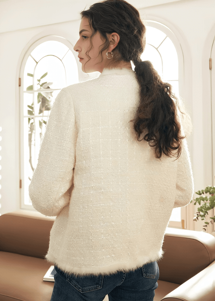 BOUCLÉ TEXTURED TWEED JACKET - Vera Lumina