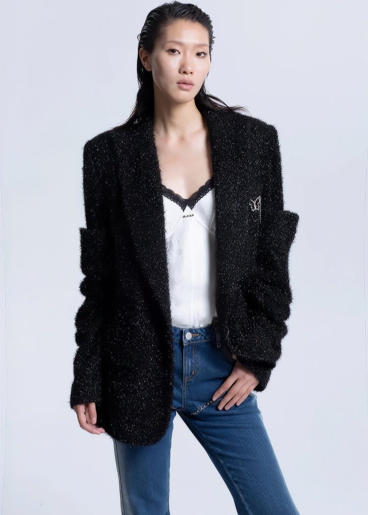 bright silk pleated blazer jacket - Vera Lumina