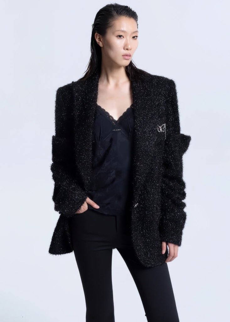 bright silk pleated blazer jacket - Vera Lumina