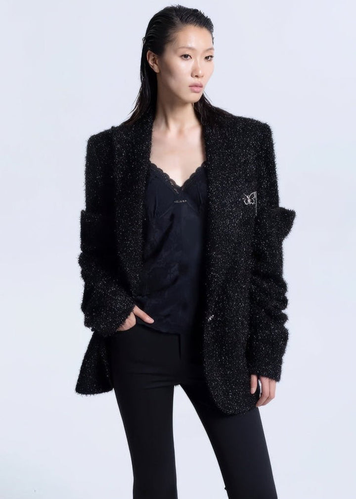bright silk pleated blazer jacket - Vera Lumina