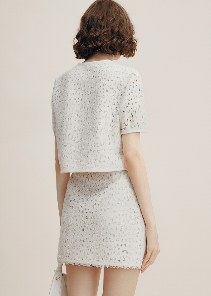 BRODERIE ANGLAISE PUFF SLEEVE JACKET - Vera Lumina