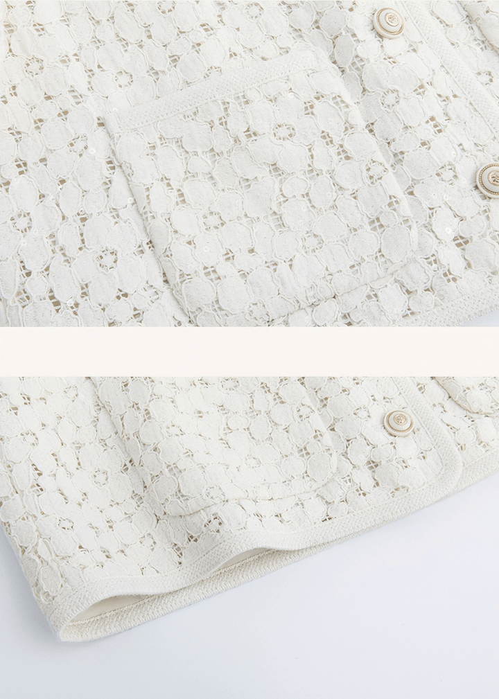 BRODERIE ANGLAISE PUFF SLEEVE JACKET - Vera Lumina