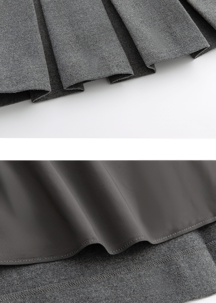 BUCKLE BELT PLEATED SKIRT - Vera Lumina