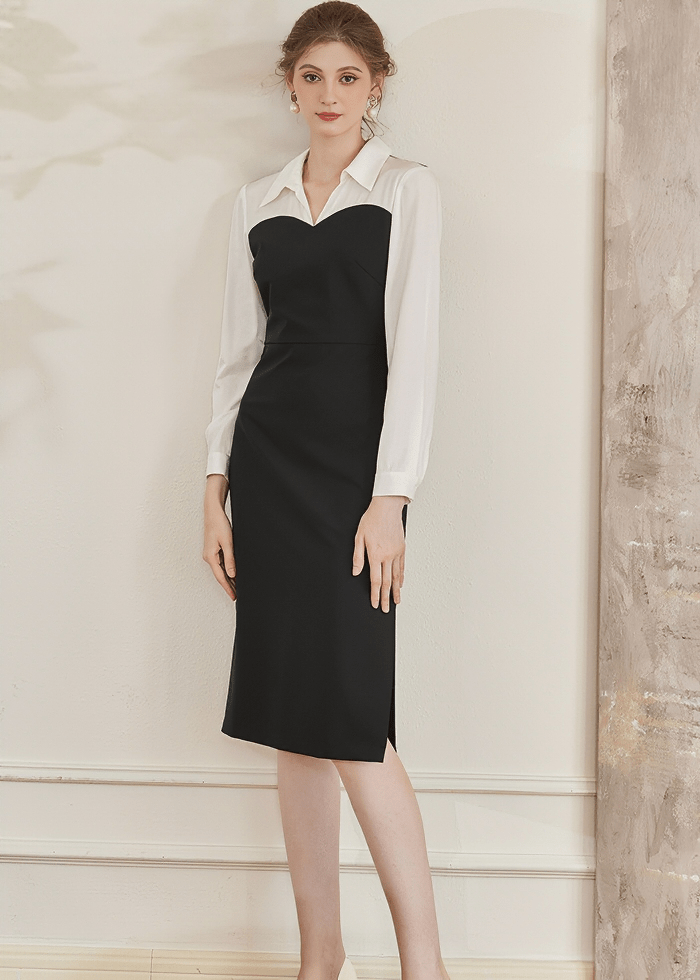 BUSTIER COLLAR HYBRID DRESS - Vera Lumina