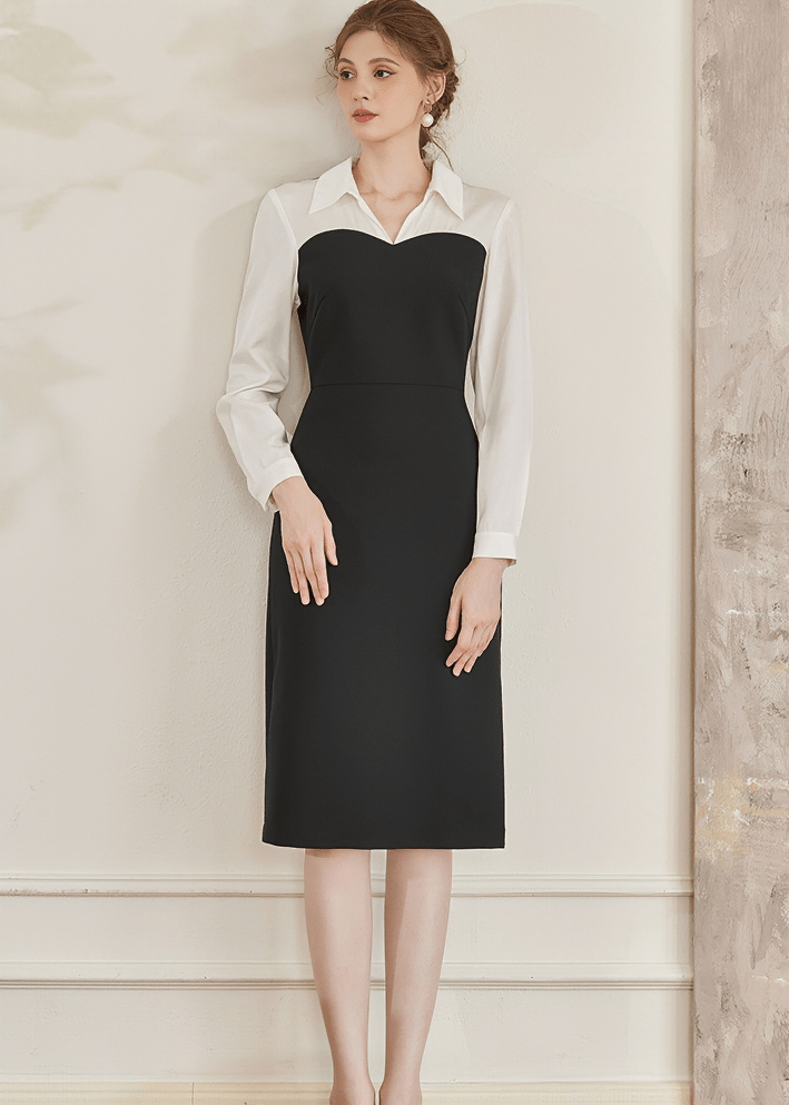 BUSTIER COLLAR HYBRID DRESS - Vera Lumina