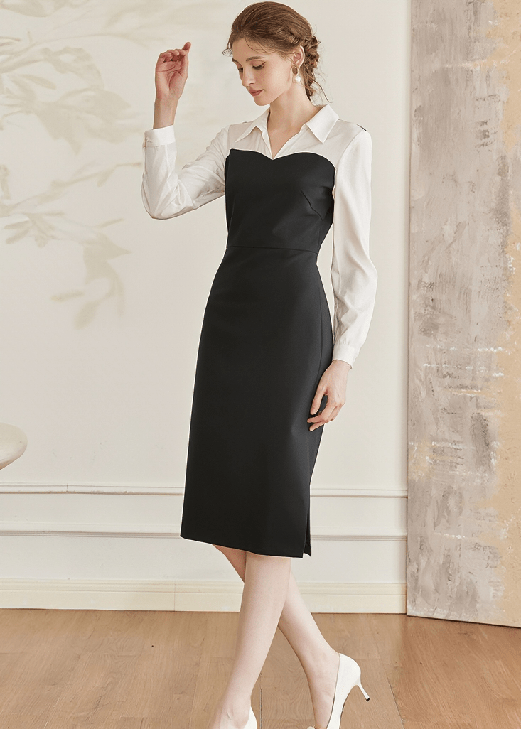 BUSTIER COLLAR HYBRID DRESS - Vera Lumina