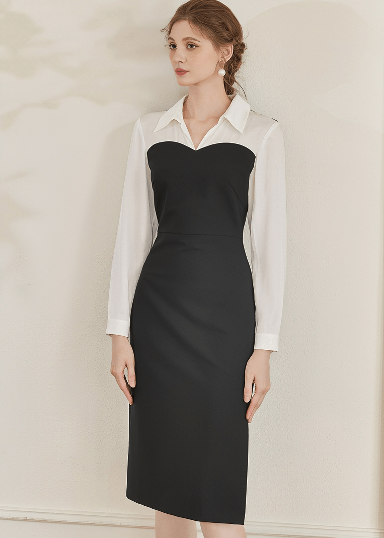 BUSTIER COLLAR HYBRID DRESS - Vera Lumina