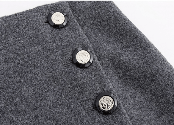 BUTTON CASCADE WRAP SKIRT - Vera Lumina
