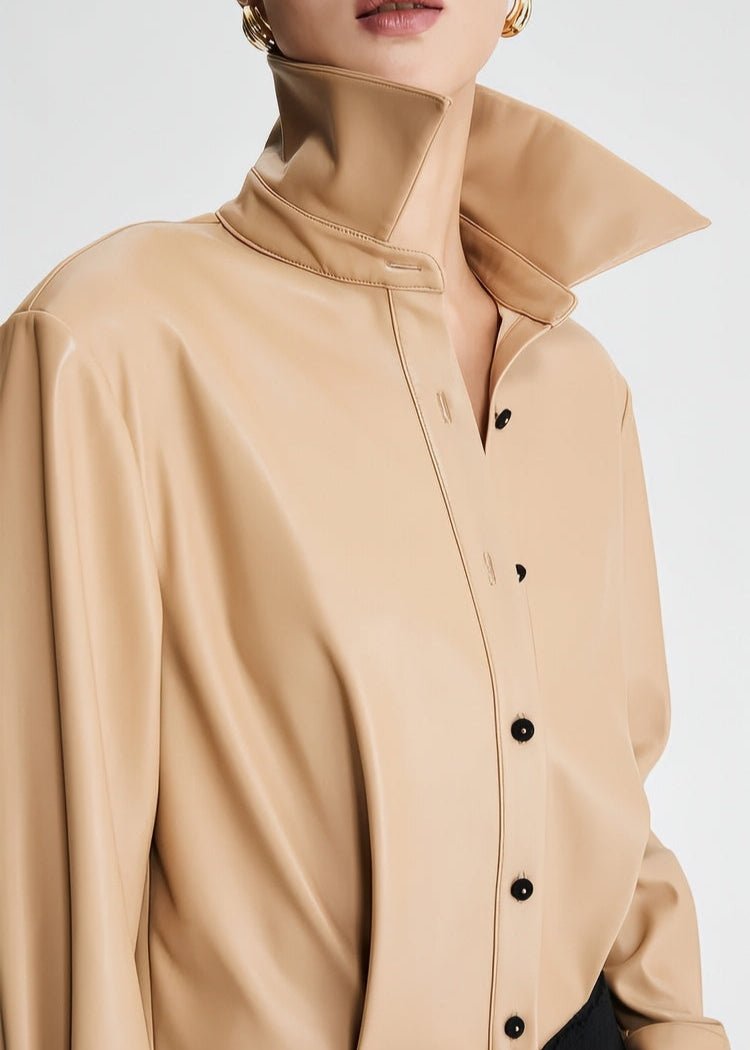 button down collar short dress - Vera Lumina