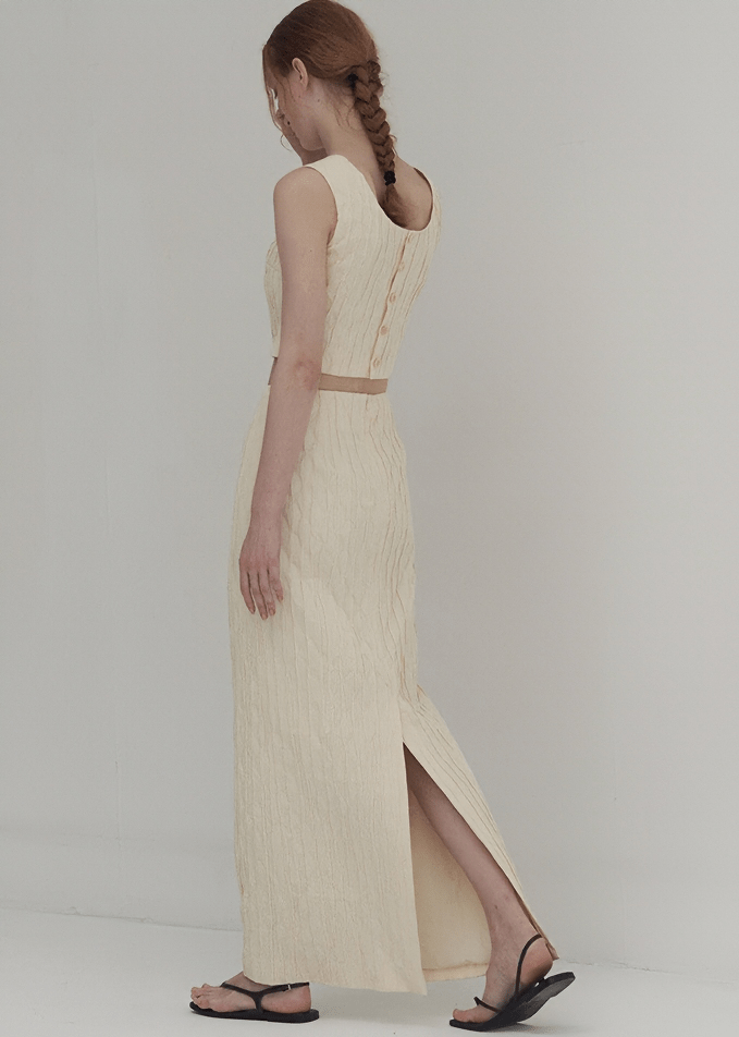 CABLE KNIT COLUMN MAXI SKIRT - Vera Lumina