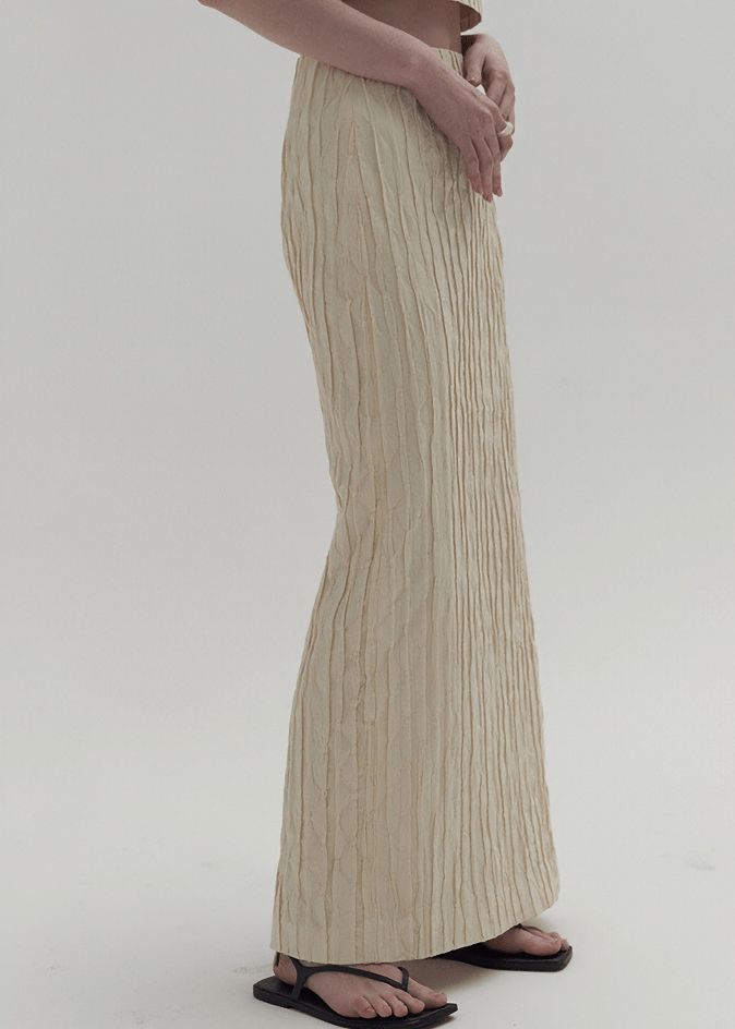 CABLE KNIT COLUMN MAXI SKIRT - Vera Lumina
