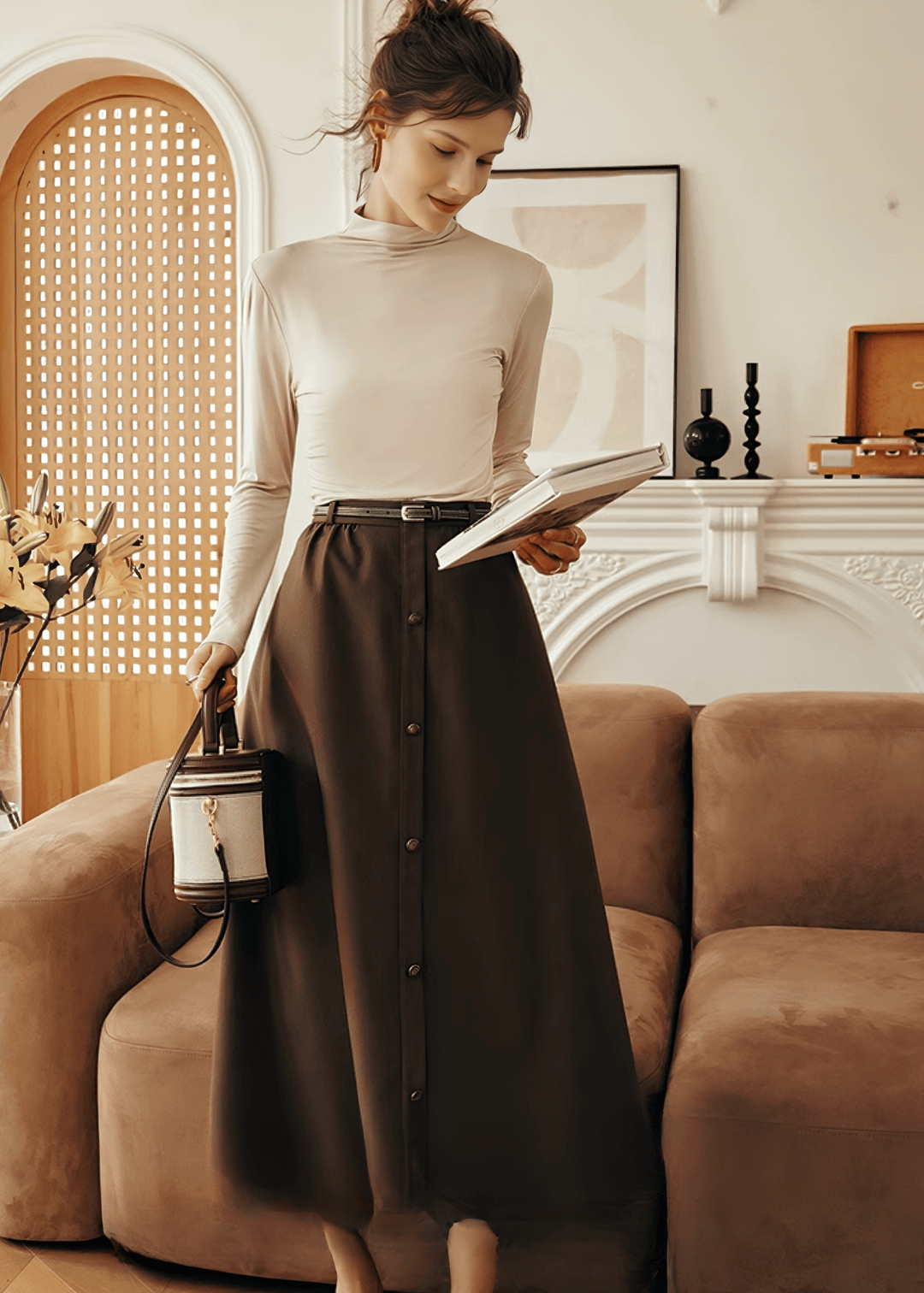 CASHMERE TOUCH MOCK NECK TOP - Vera Lumina