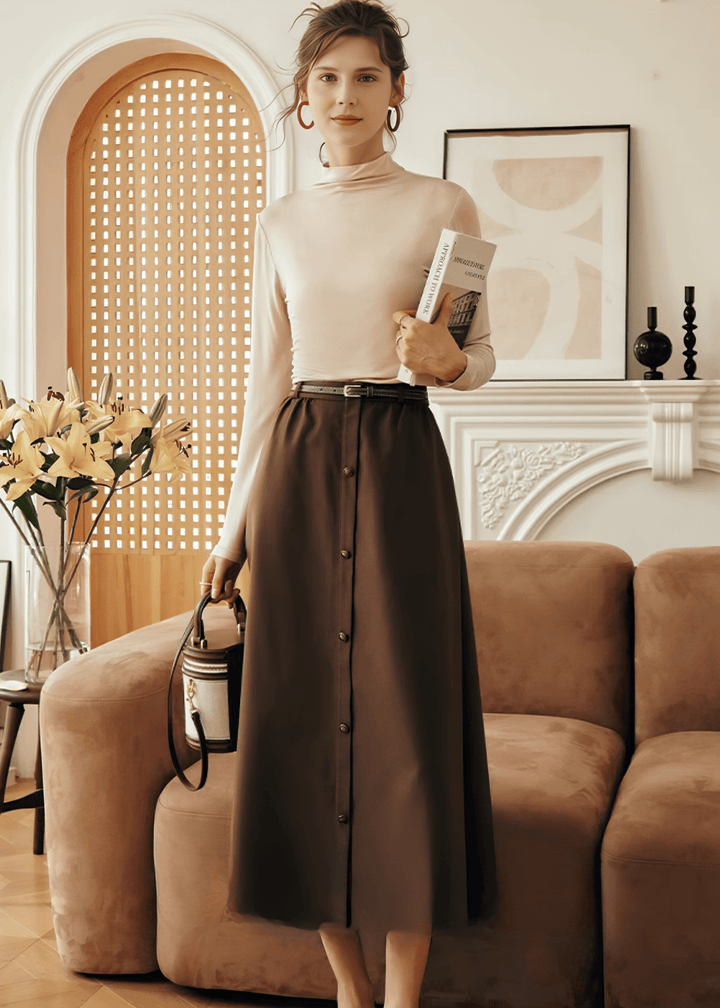 CASHMERE TOUCH MOCK NECK TOP - Vera Lumina