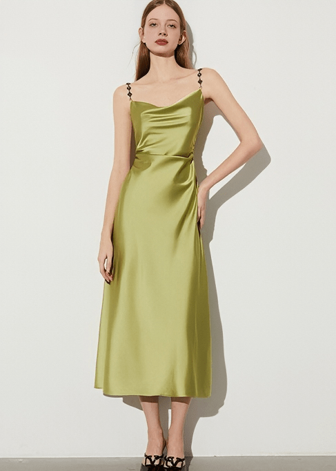 CHAIN COWL MIDI DRESS - Vera Lumina