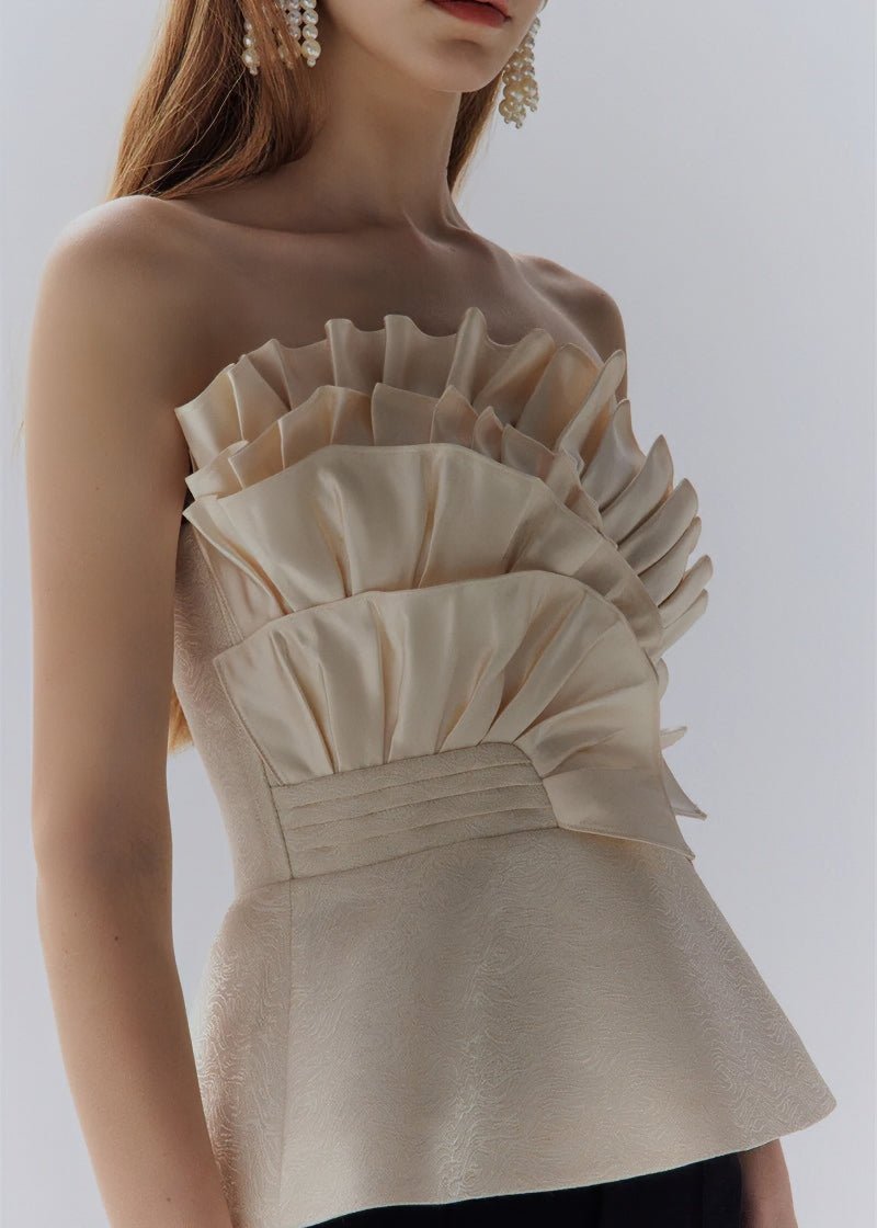 champagne design satin bandeau top - Vera Lumina