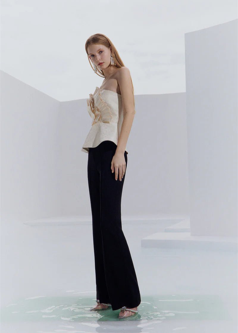 champagne design satin bandeau top - Vera Lumina