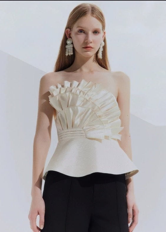 champagne design satin bandeau top - Vera Lumina