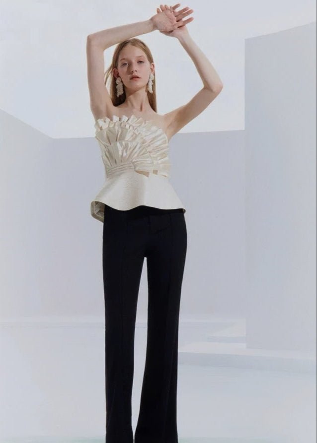 champagne design satin bandeau top - Vera Lumina