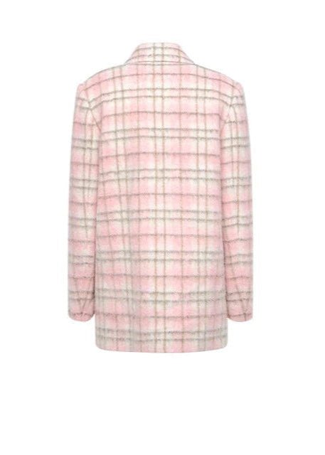 checkered wool short coat - Vera Lumina