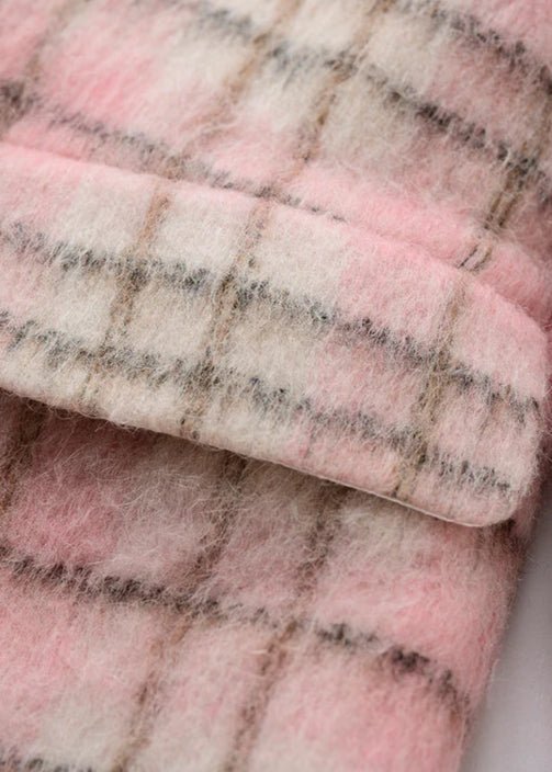 checkered wool short coat - Vera Lumina
