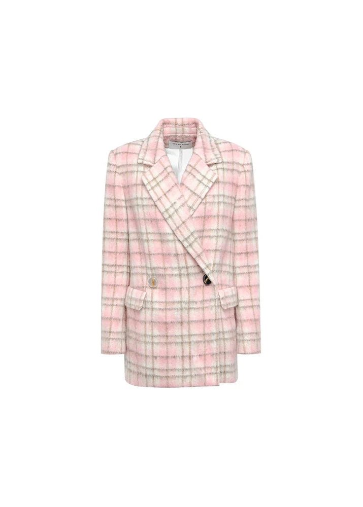 checkered wool short coat - Vera Lumina