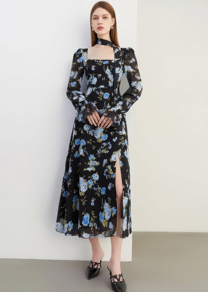Choker - Style Neck Flower Dress - Vera Lumina