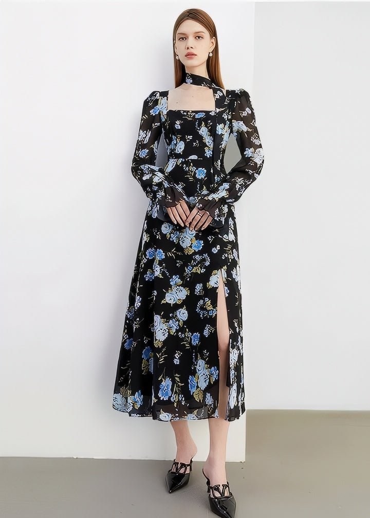 Choker - Style Neck Flower Dress - Vera Lumina