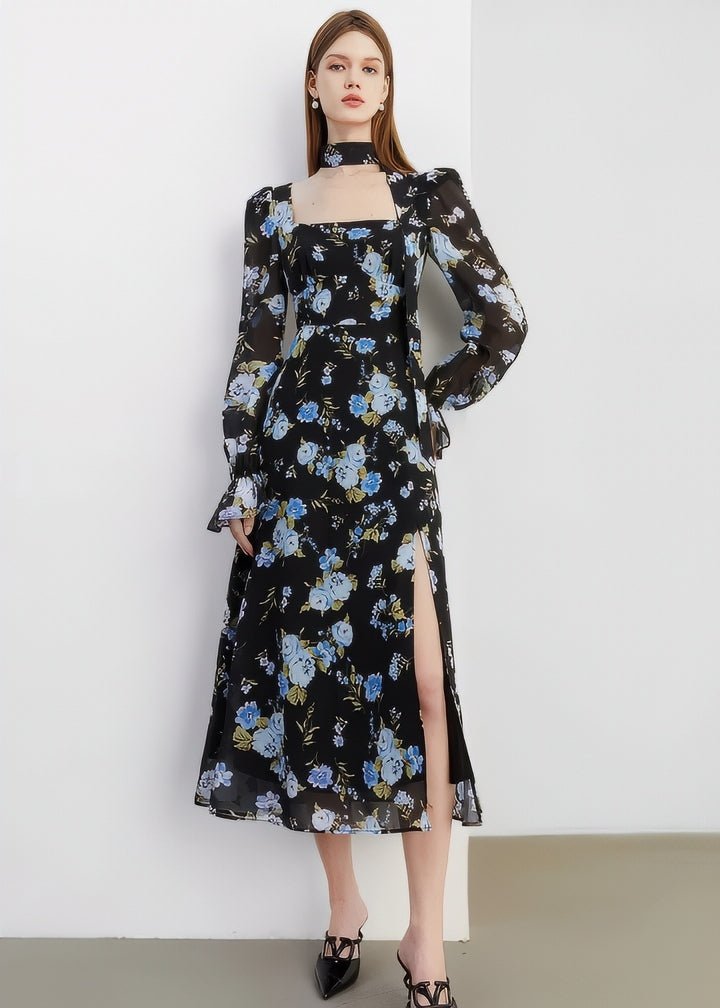 Choker - Style Neck Flower Dress - Vera Lumina