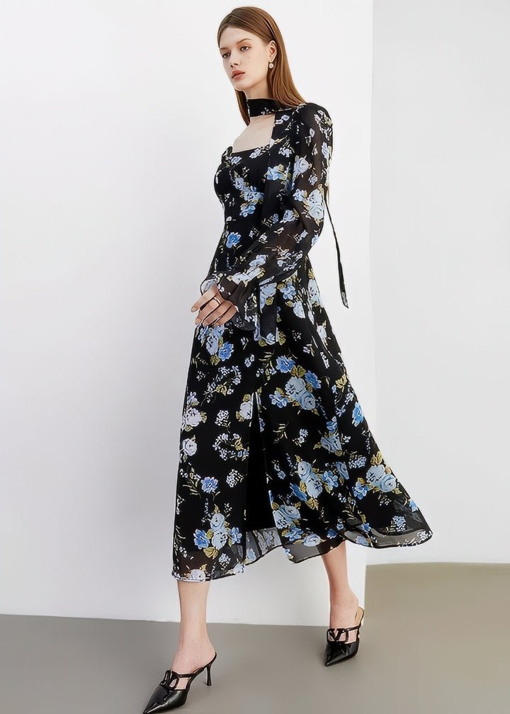 Choker - Style Neck Flower Dress - Vera Lumina