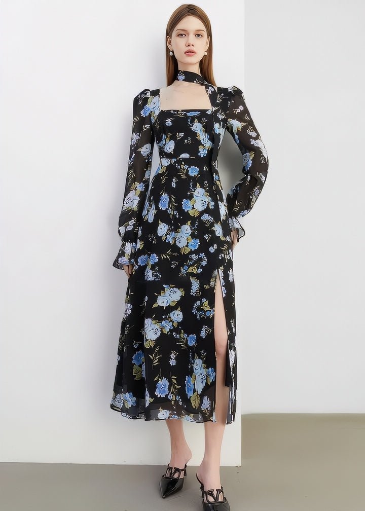 Choker - Style Neck Flower Dress - Vera Lumina