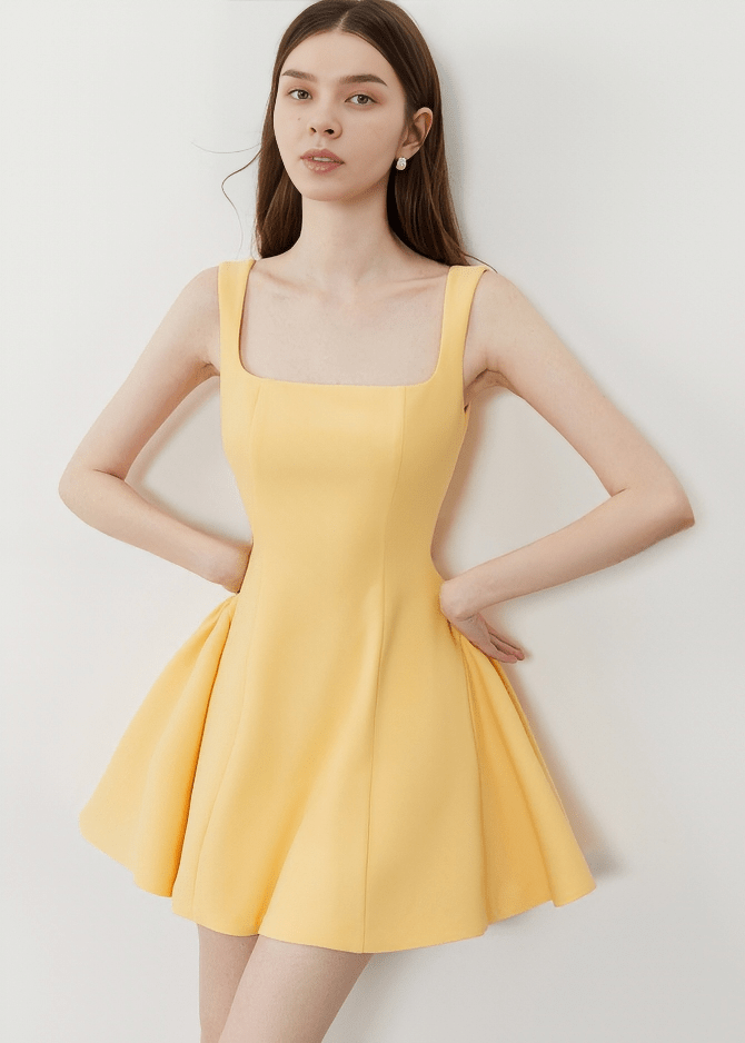 CITRUS GROVE SQUARE NECK DRESS - Vera Lumina