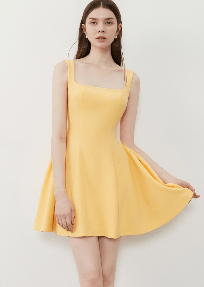 CITRUS GROVE SQUARE NECK DRESS - Vera Lumina