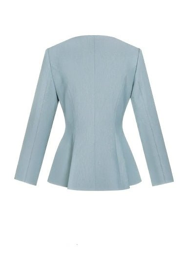Classic blue jacket & slit slightly flared pants - Vera Lumina