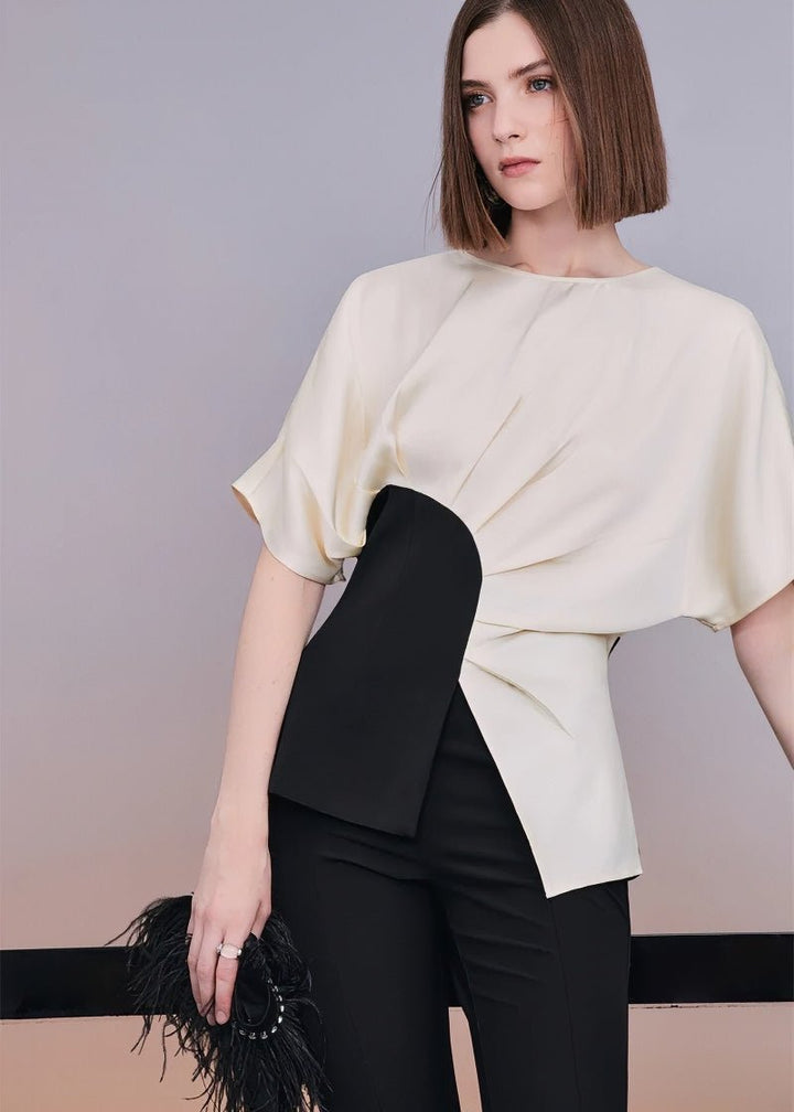 Classic geometric satin top & Skirt - Vera Lumina