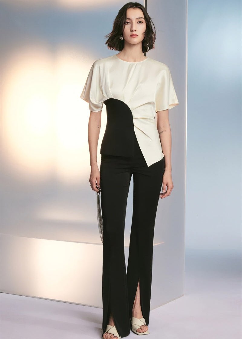 Classic geometric satin top & Skirt - Vera Lumina