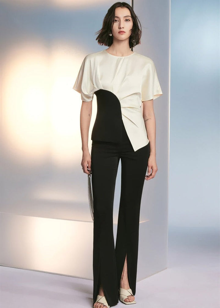 Classic geometric satin top & Skirt - Vera Lumina
