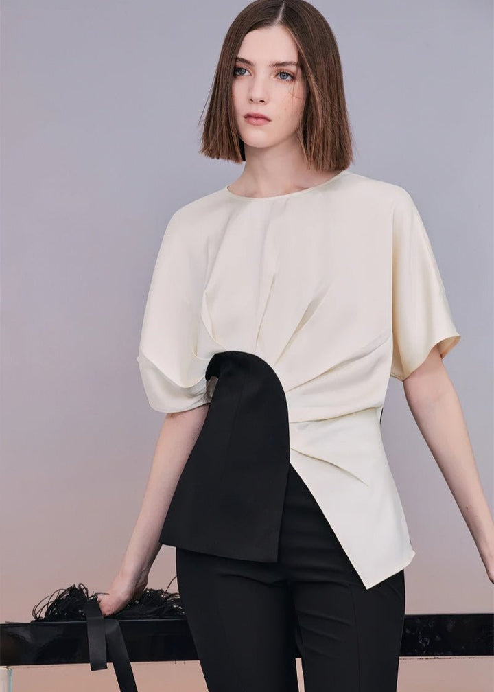 Classic geometric satin top & Skirt - Vera Lumina