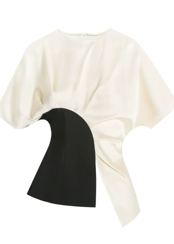 Classic geometric satin top & Skirt - Vera Lumina
