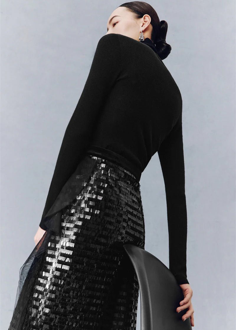 Cocktail feather sparkle sequin skirt - Vera Lumina