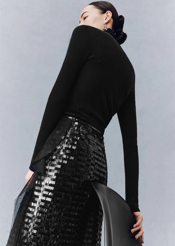 Cocktail feather sparkle sequin skirt - Vera Lumina