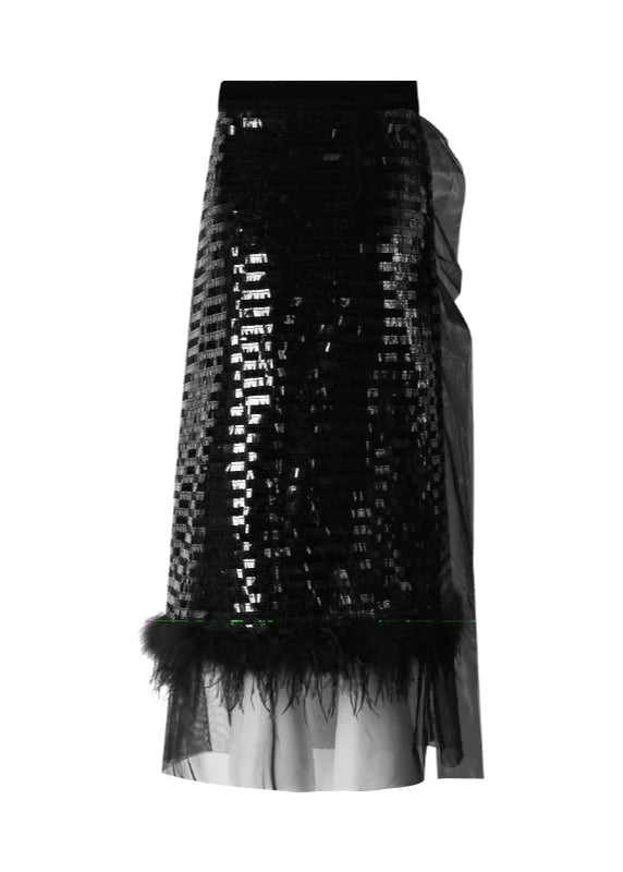 Cocktail feather sparkle sequin skirt - Vera Lumina