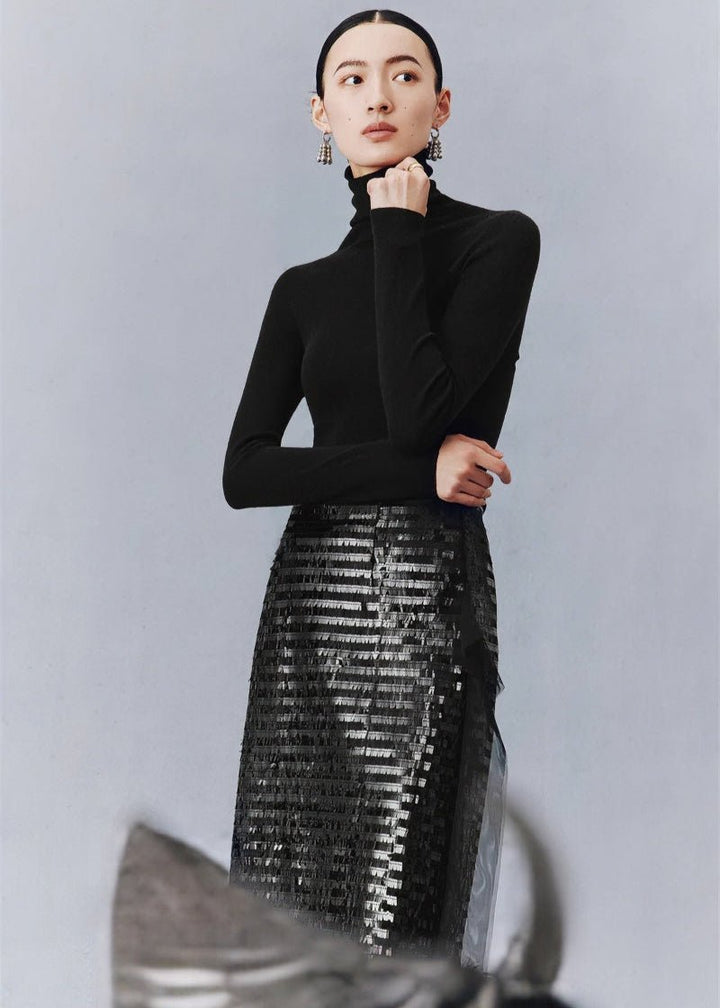 Cocktail feather sparkle sequin skirt - Vera Lumina